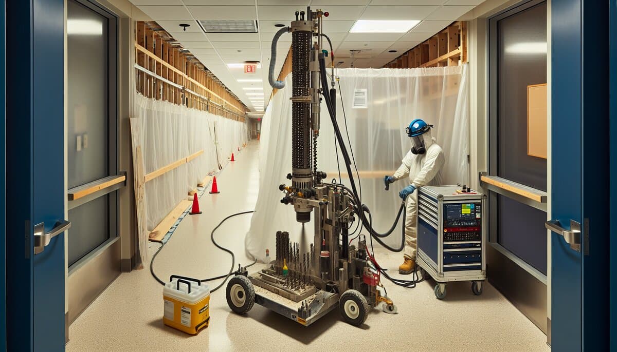 Core Drilling in Hospital Corridor